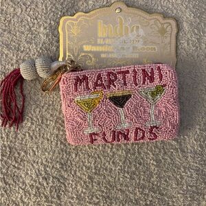 India Boutique Pink Beaded Coin Purse